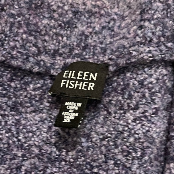 Eileen Fisher Wool/Nylon/Cashmere Button Collared Tweed Caridigan - Picture 4 of 9
